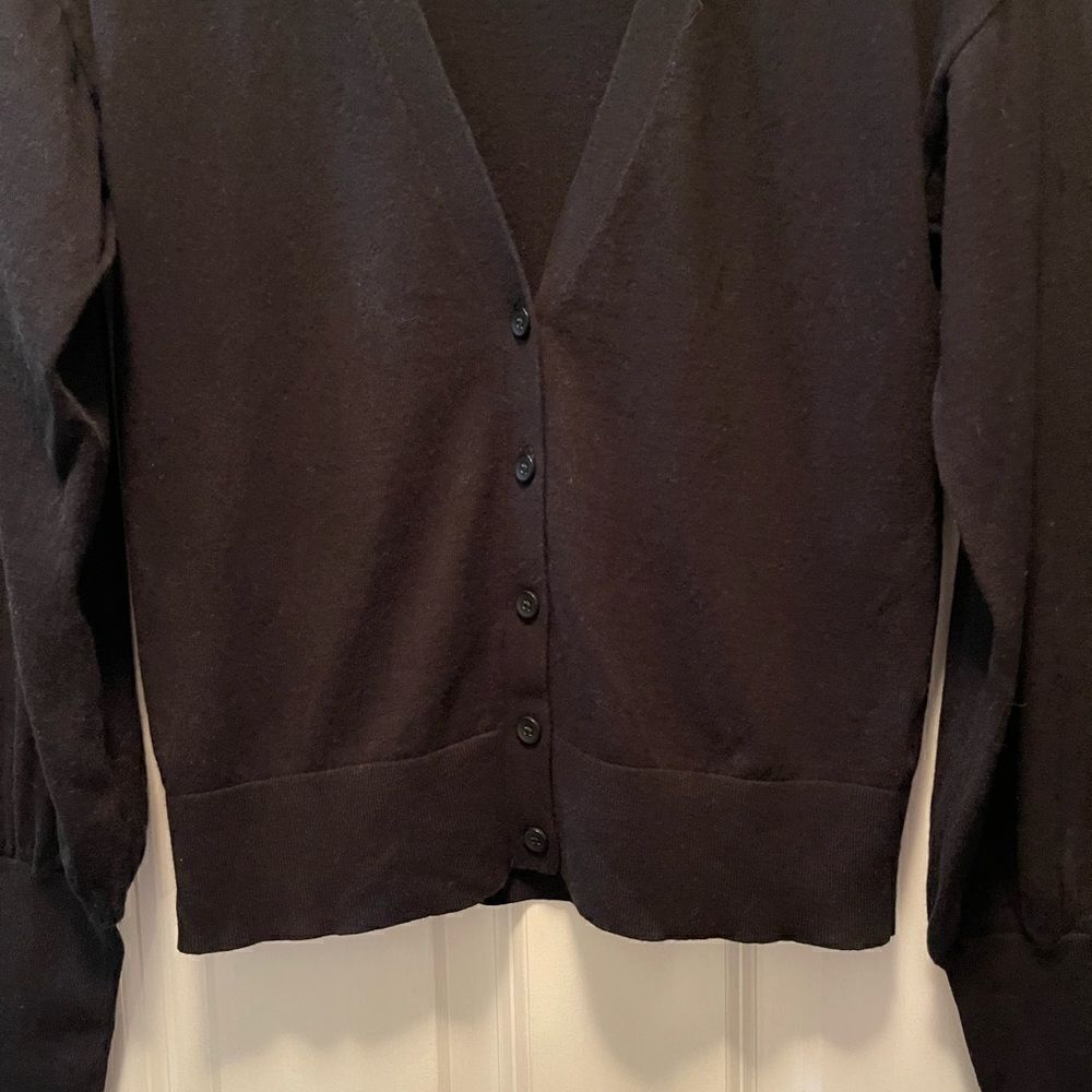 Gap Black V-Neck Button Down Lightweight Sweater … - image 2